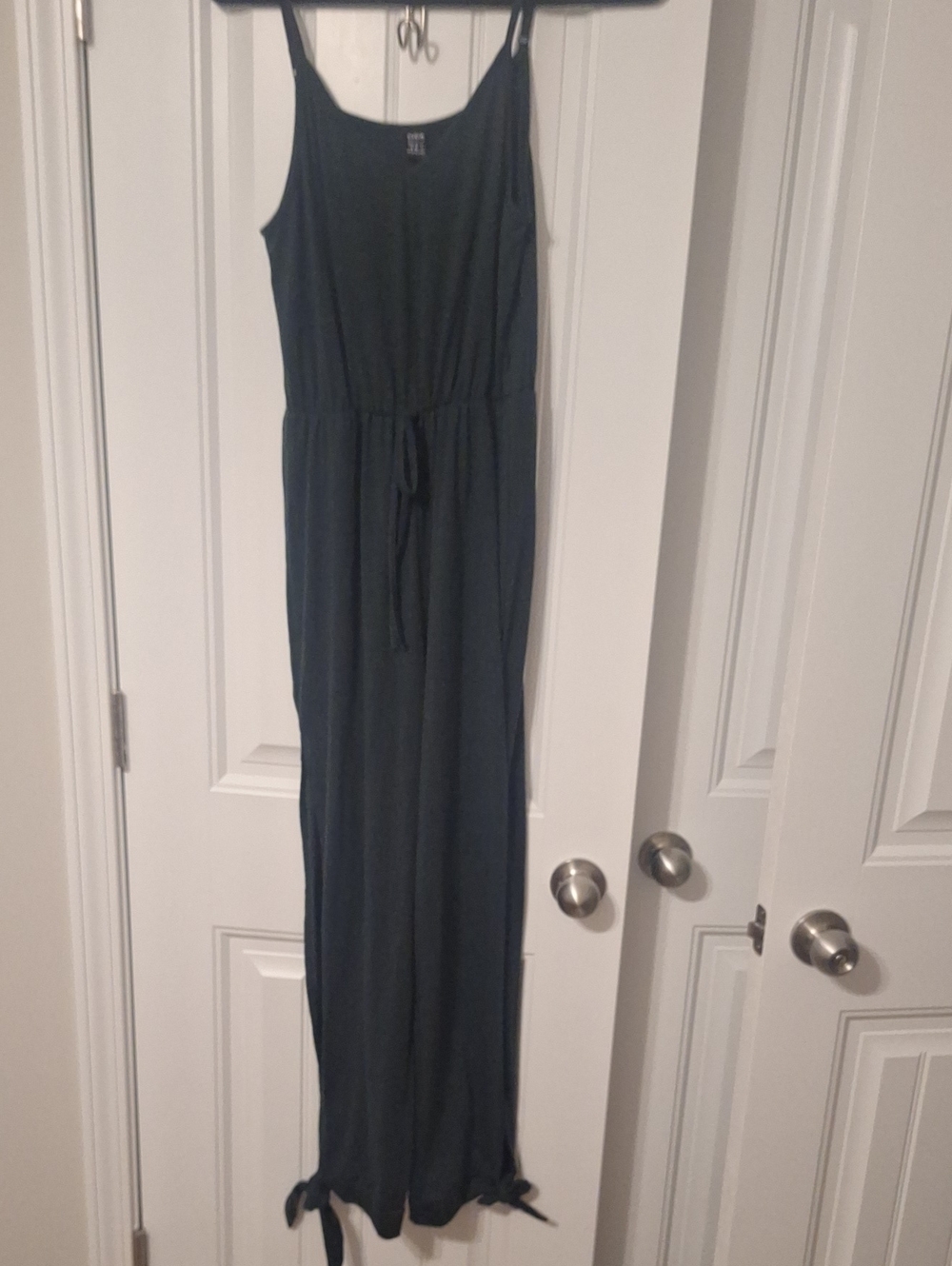 SHEIN Dark Teal Sleeveless Maxi Dress with Drawstring Waist